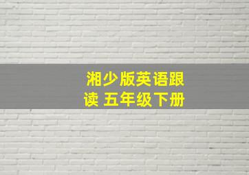 湘少版英语跟读 五年级下册